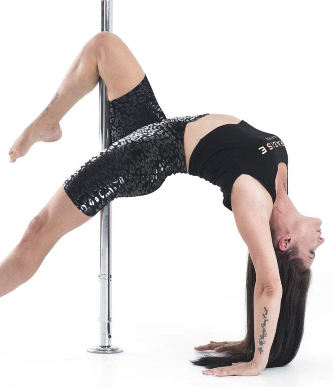 PARADISE CHICK SUPERHERO ULTRA GRIP BIKER SHORTS - BLACK LEOPARD